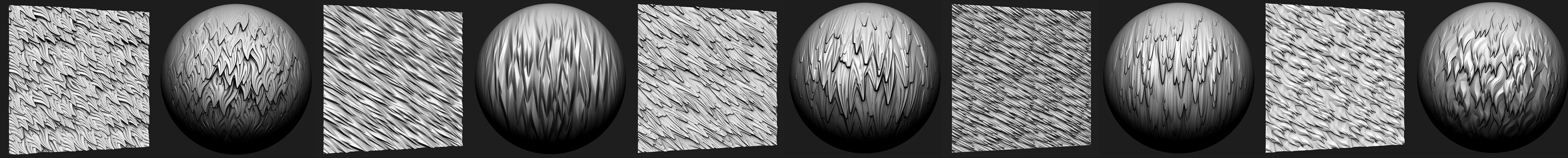 30 Stylized Fur Texture Brushes and Noise Pack Low-poly 3D model_18