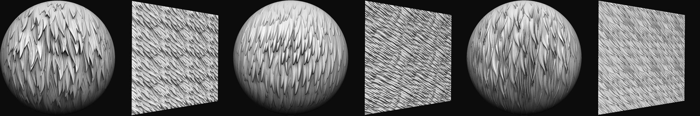 30 Stylized Fur Texture Brushes and Noise Pack Low-poly 3D model_13