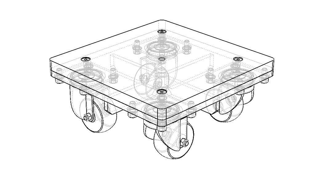 4-Wheel Platform Dolly without Handle 3D model_15