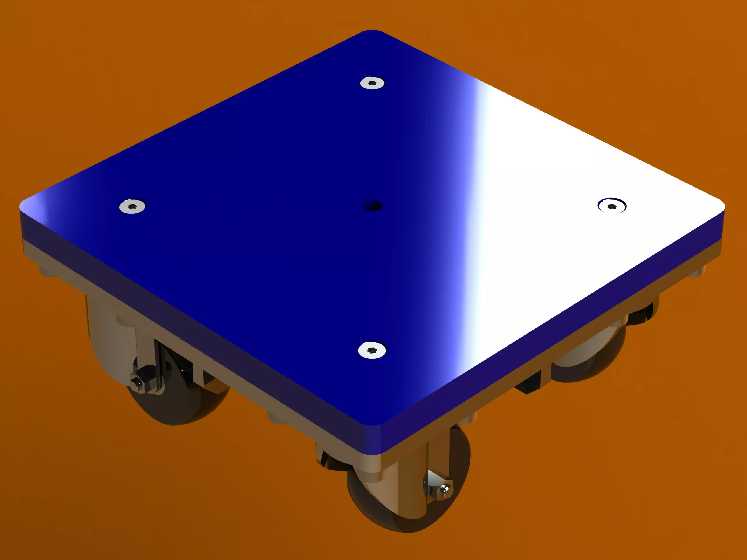 4-Wheel Platform Dolly without Handle 3D model_0