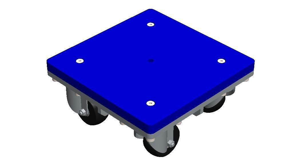 4-Wheel Platform Dolly without Handle 3D model_5