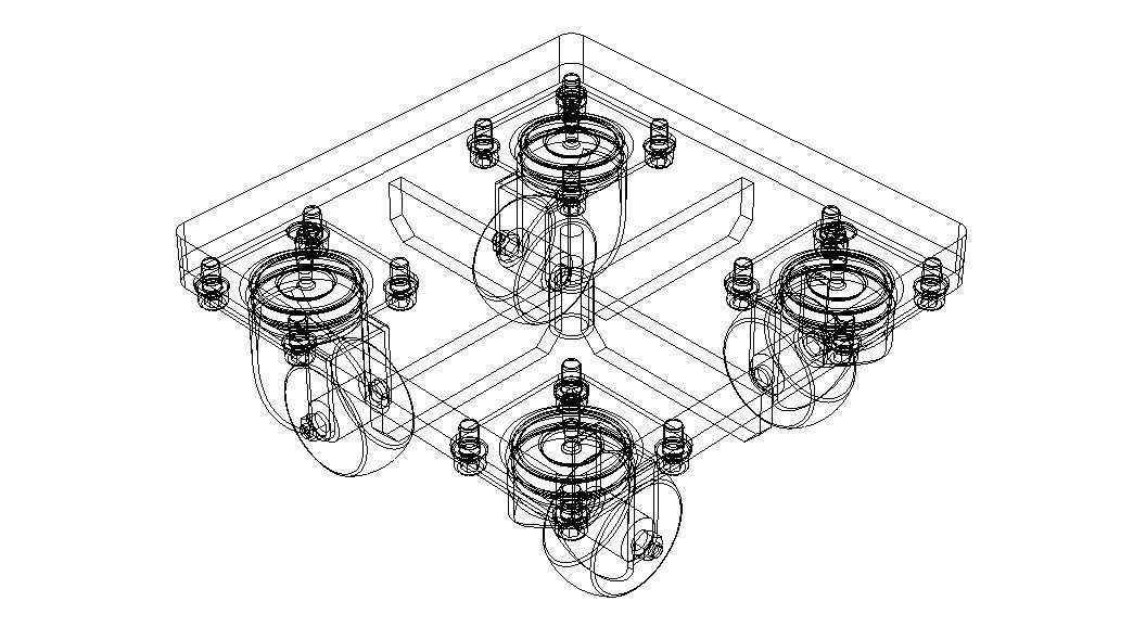 4-Wheel Platform Dolly without Handle 3D model_4