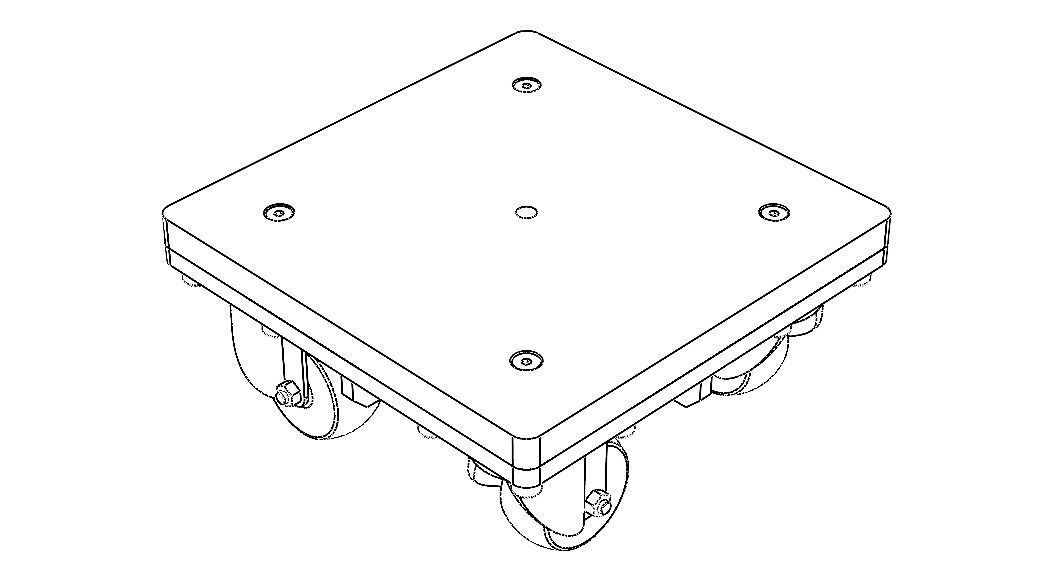 4-Wheel Platform Dolly without Handle 3D model_2