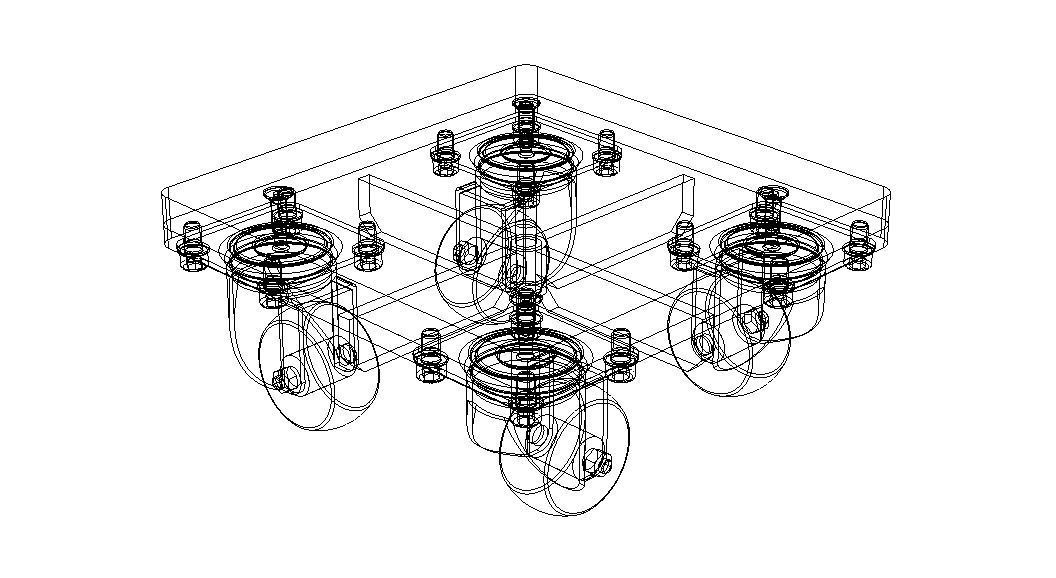 4-Wheel Platform Dolly without Handle 3D model_16