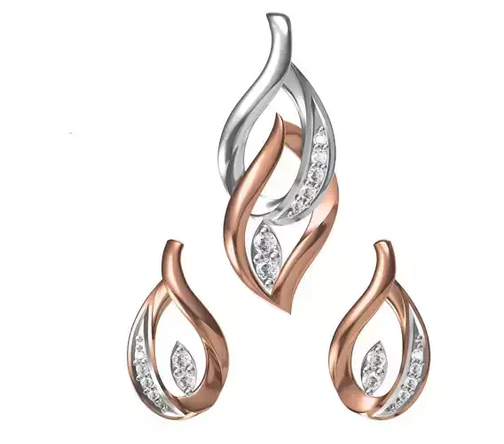 Women Pendant Earrings Set STL JCD Details