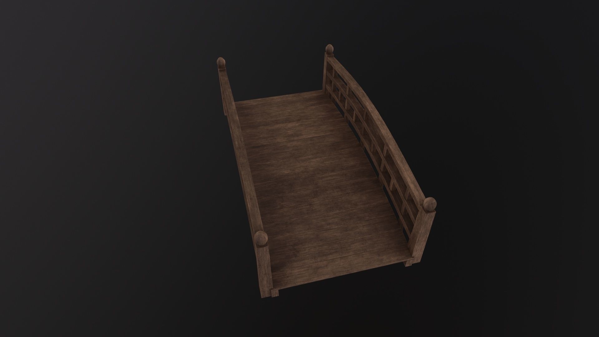 Wooden bridge 3D Model Low-poly 3D model_4