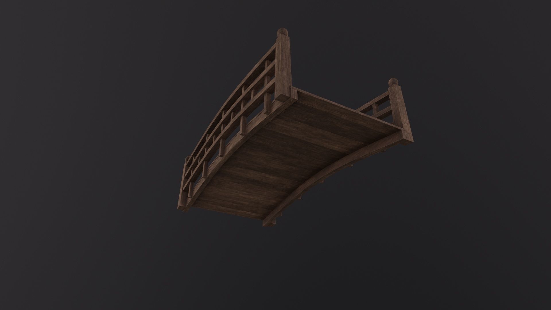 Wooden bridge 3D Model Low-poly 3D model_5