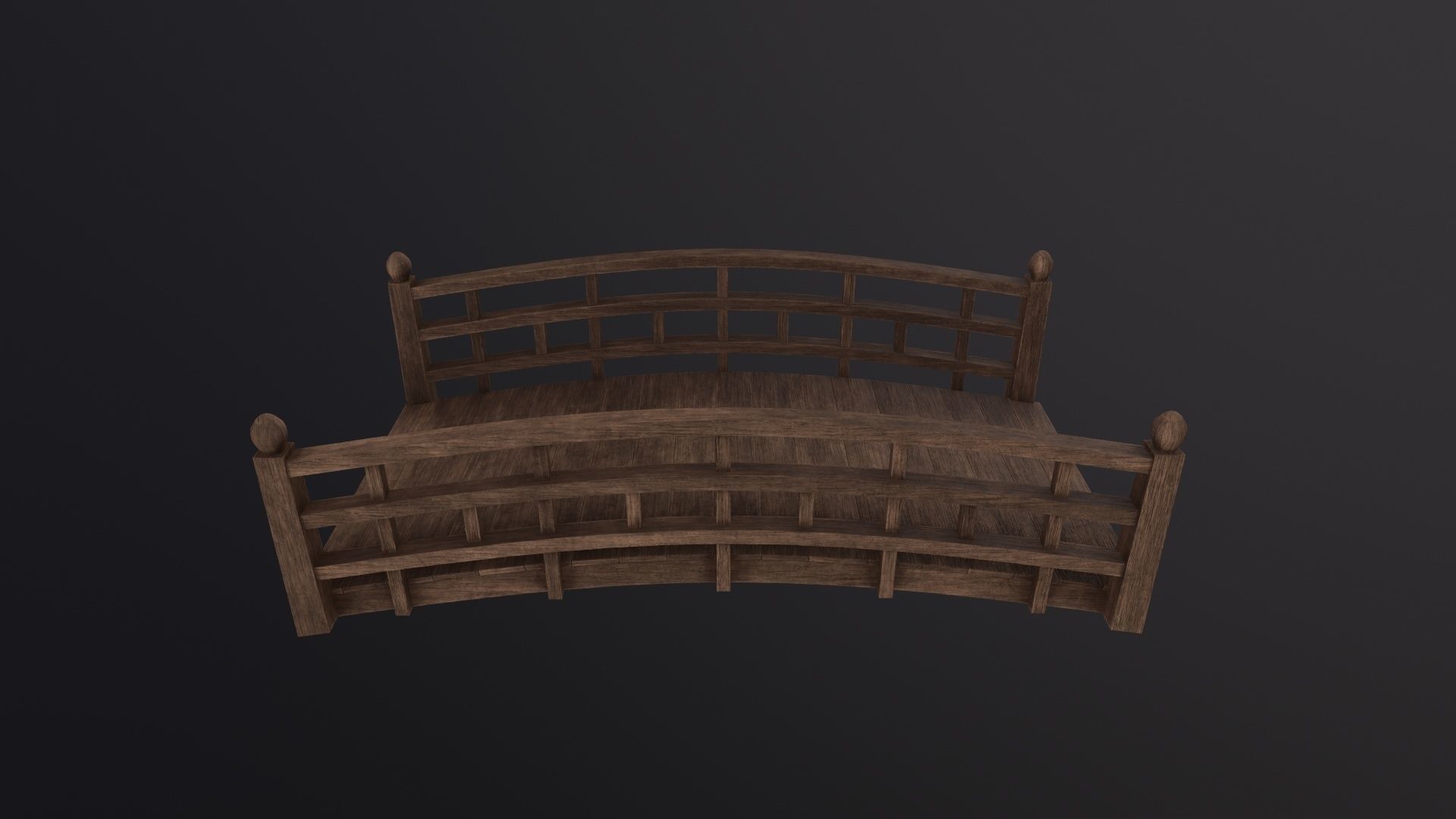 Wooden bridge 3D Model Low-poly 3D model_2