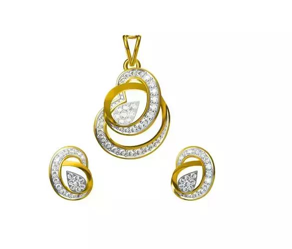 Women Pendant Earrings Set STL JCD Details