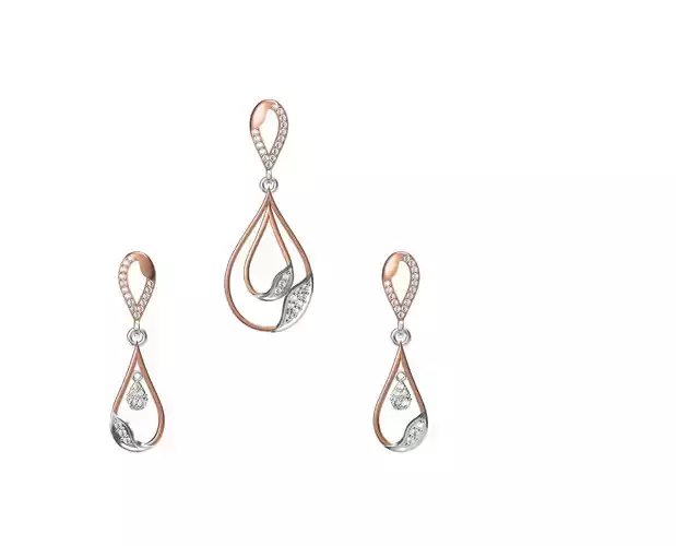 Women Pendant Earrings Set STL JCD Details
