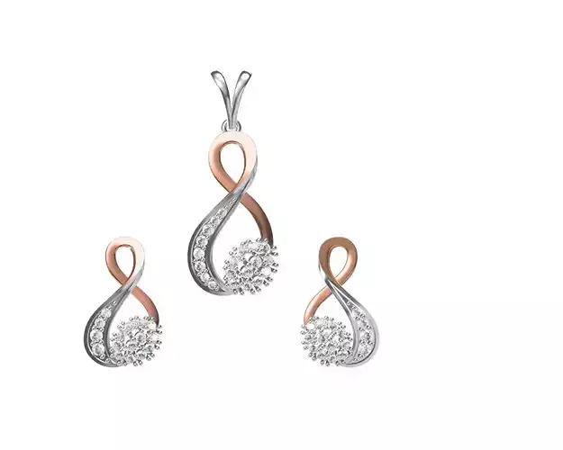 Women Pendant Earrings Set STL JCD Details