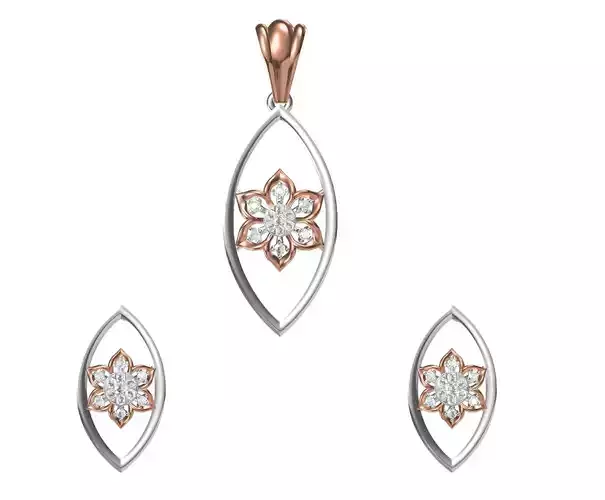 Women Pendant Earrings Set STL JCD Details