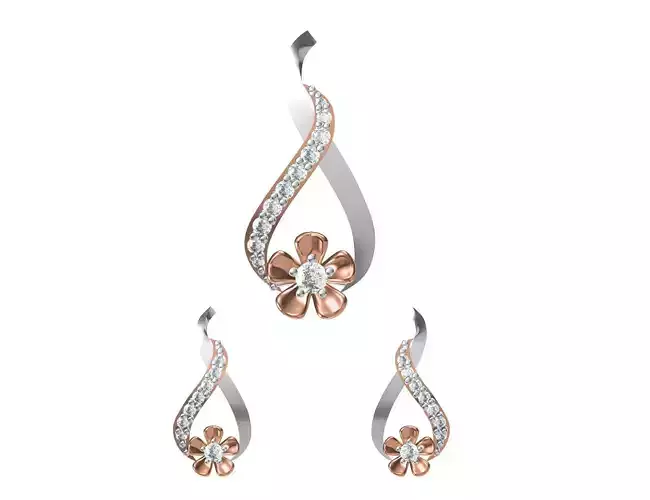 Women Pendant Earrings Set STL JCD Details