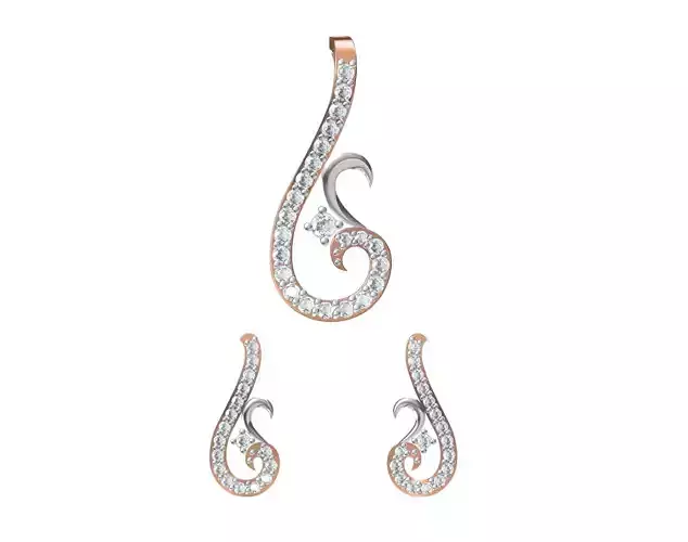 Women Pendant Earrings Set STL JCD Details
