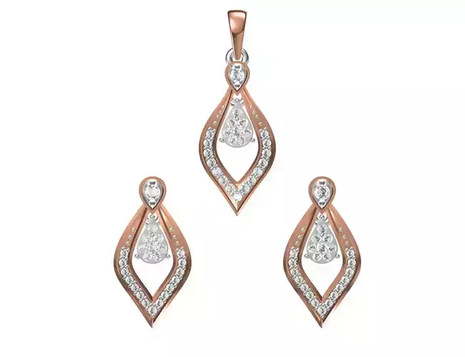 Women Pendant Earrings Set STL JCD Details