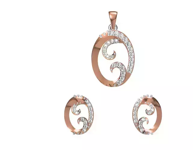 Women Pendant Earrings Set STL JCD Details