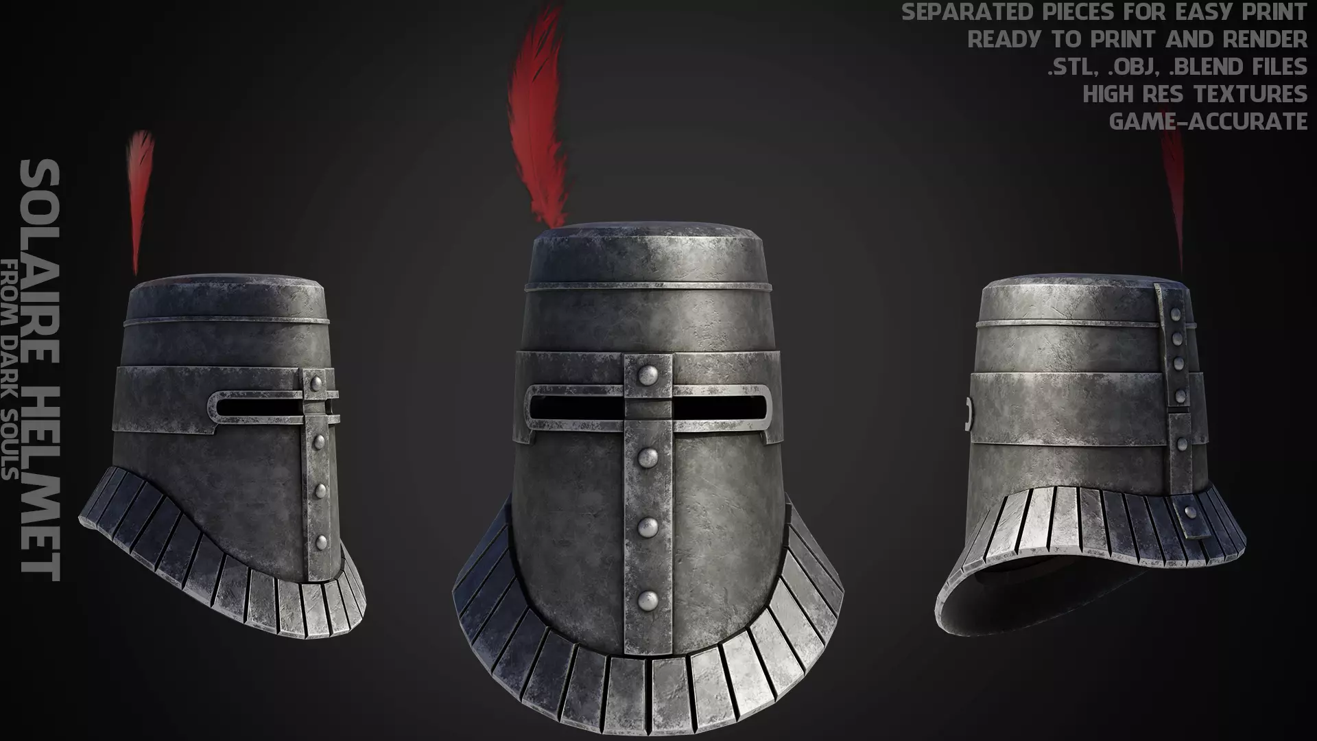 Dark Souls Solaire of Astora Helmet for Cosplay 3D print model_0