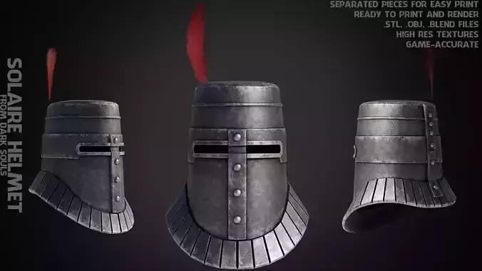 Dark Souls Solaire of Astora Helmet for Cosplay 3D print model