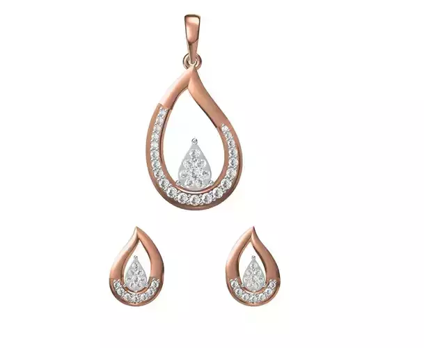 Women Pendant Earrings Set STL JCD Details