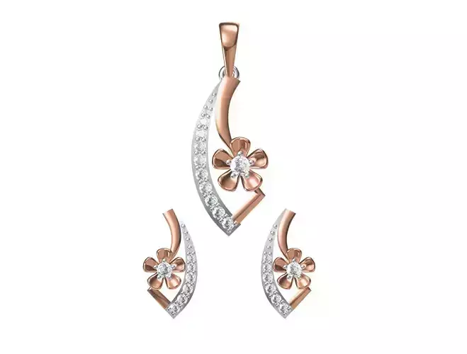 Women Pendant Earrings Set STL JCD Details