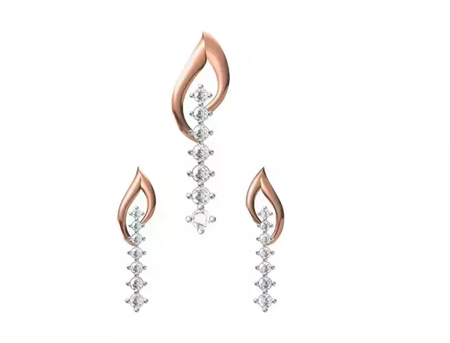 Women Pendant Earrings Set STL JCD Details 3D print model