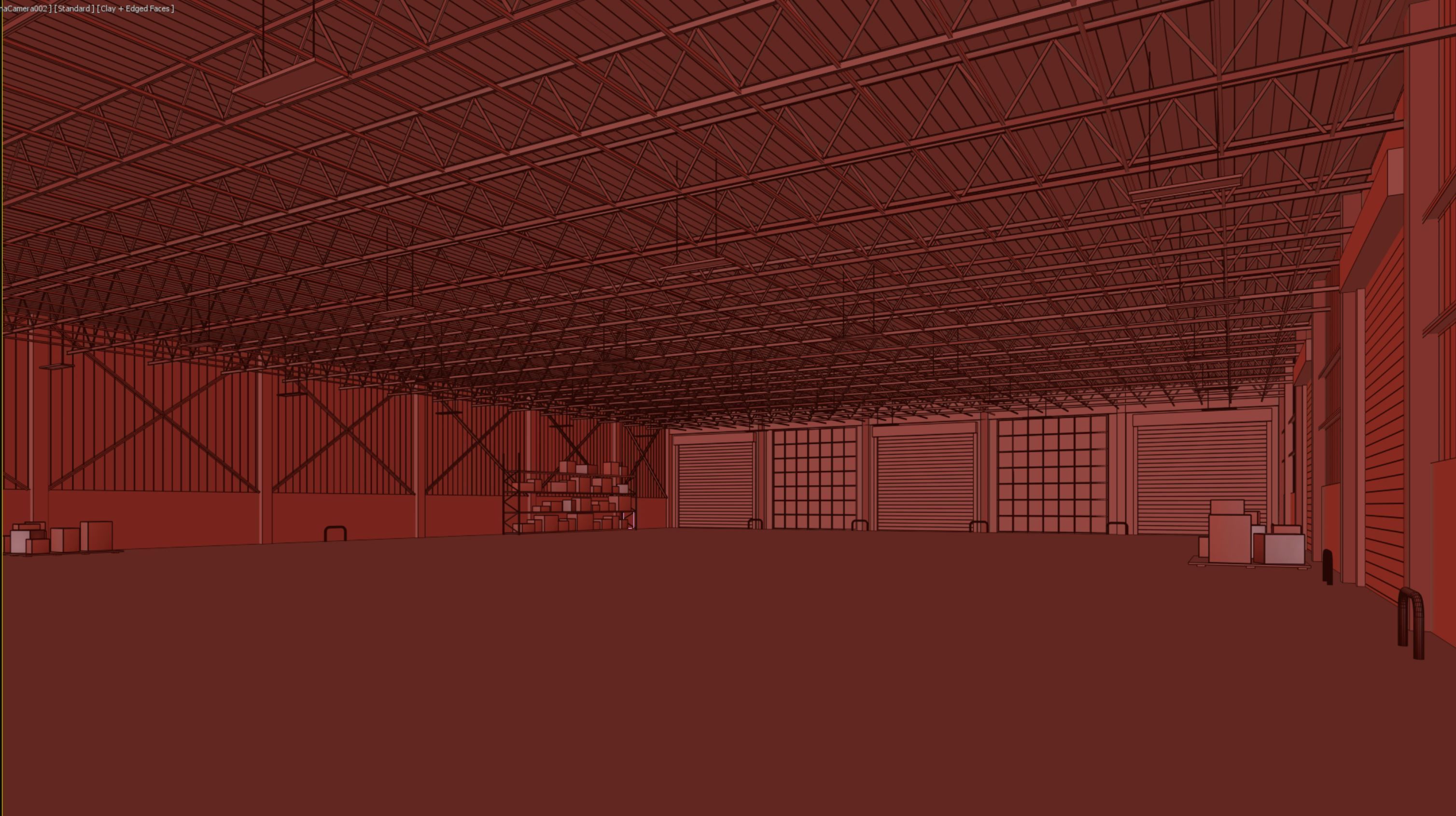 low poly warehouse 05 Low-poly 3D model_9