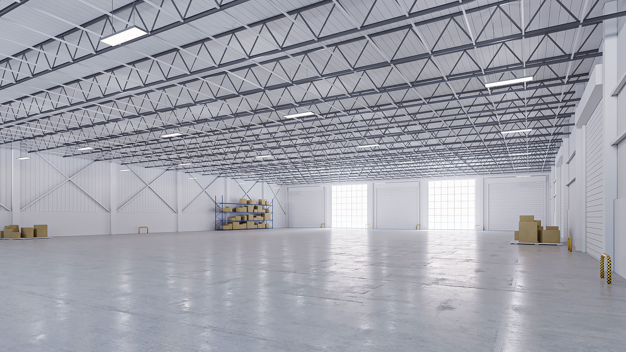 low poly warehouse 05 Low-poly 3D model_1