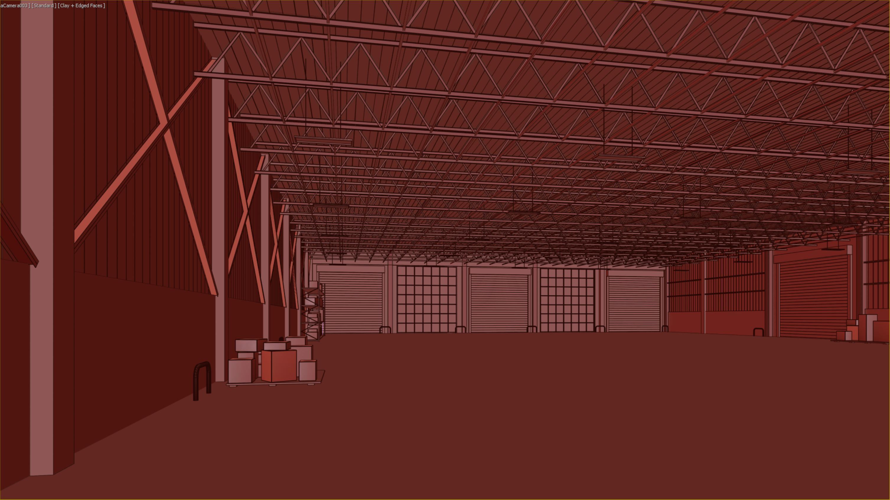 low poly warehouse 05 Low-poly 3D model_8