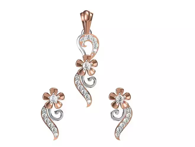Women Pendant Earrings Set STL JCD Details