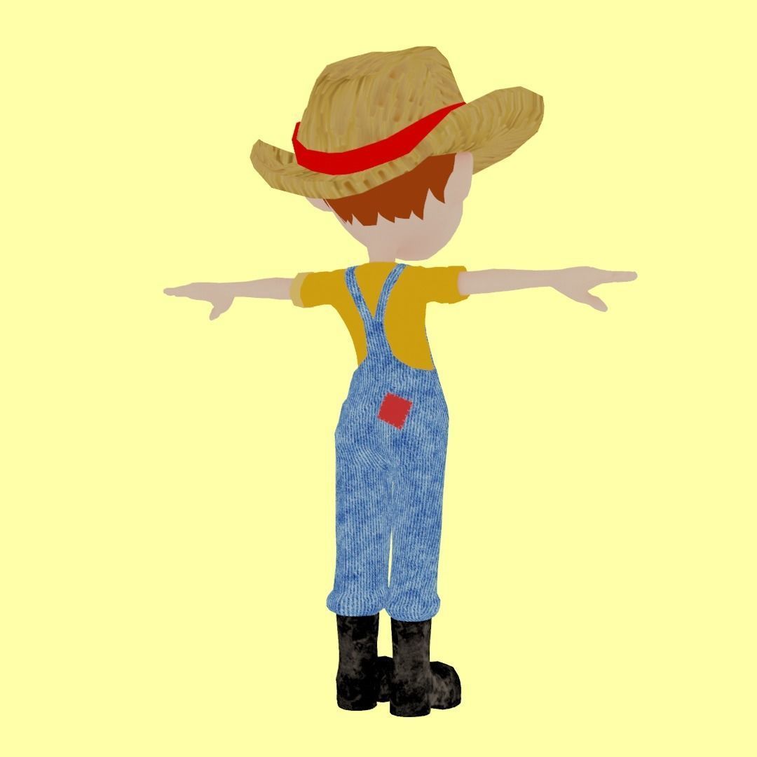 Farmer Boy Low-poly 3D model_6