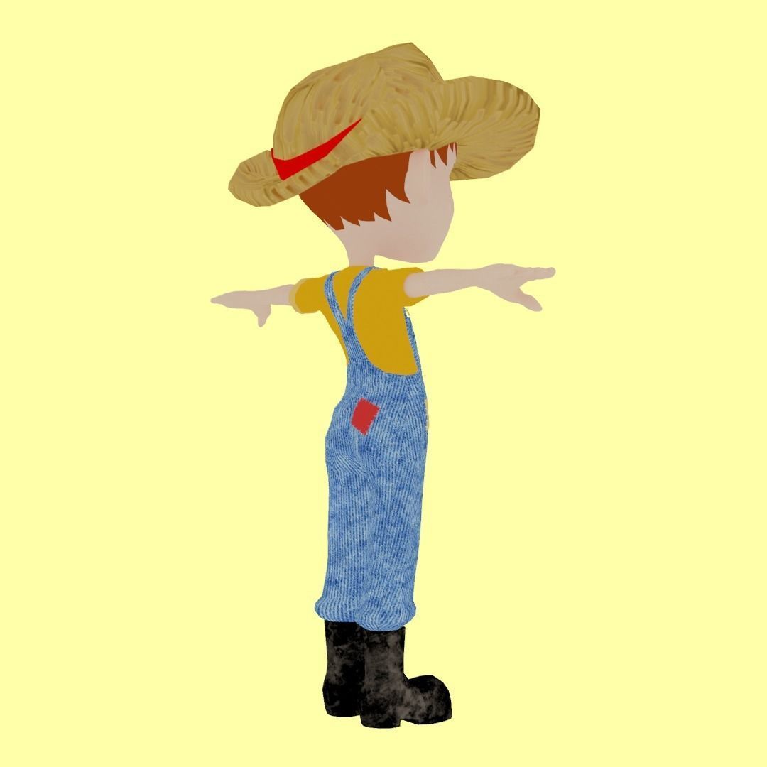 Farmer Boy Low-poly 3D model_5