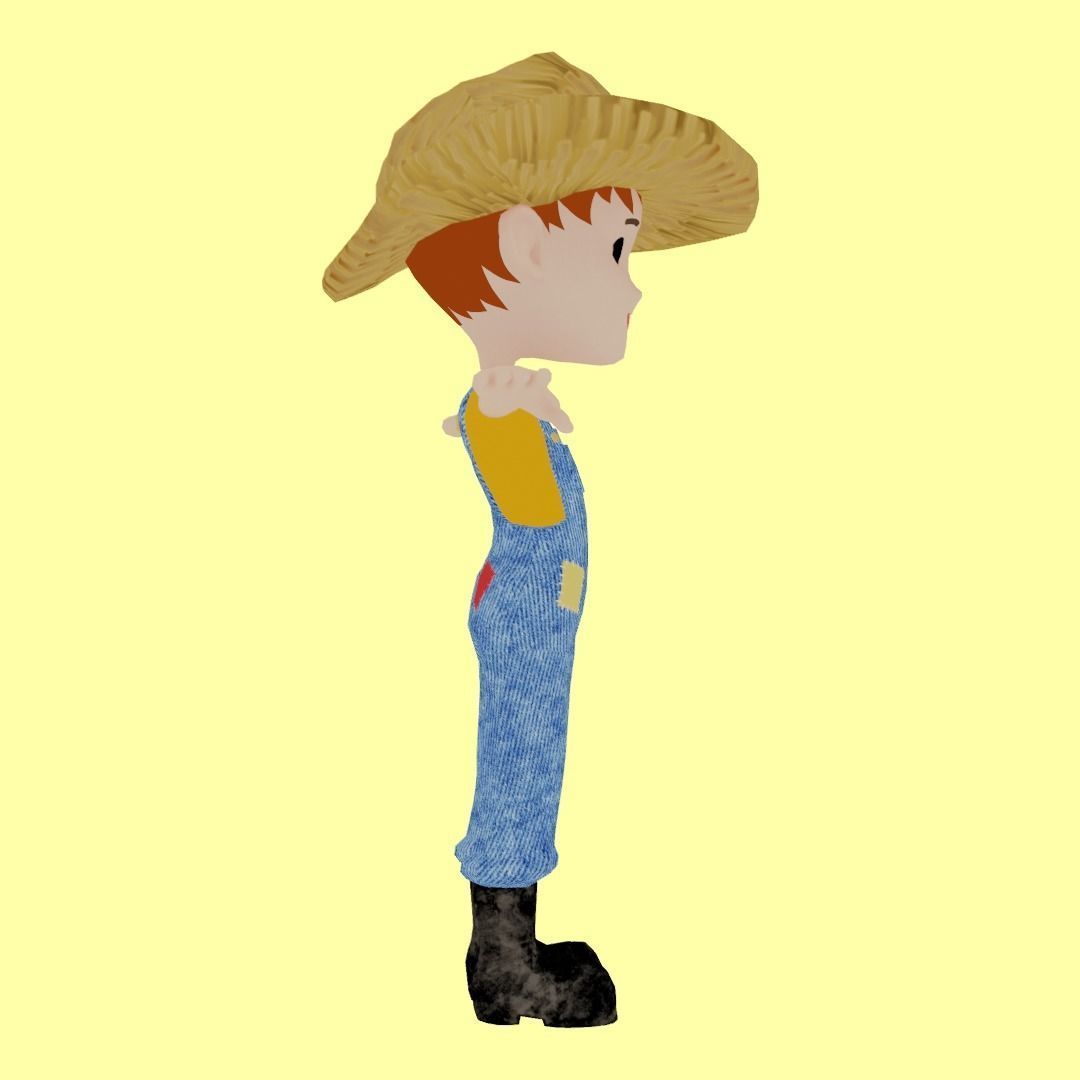 Farmer Boy Low-poly 3D model_4