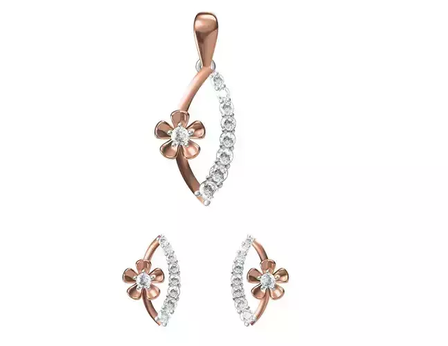 Women Pendant Earrings Set STL JCD Details