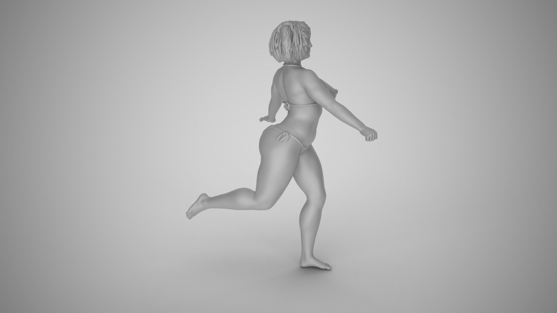 Cute Girl Running 3D print model_3