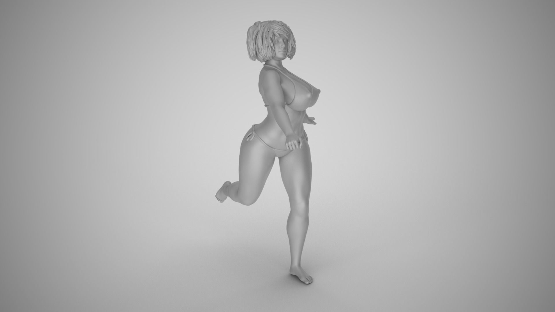 Cute Girl Running 3D print model_2