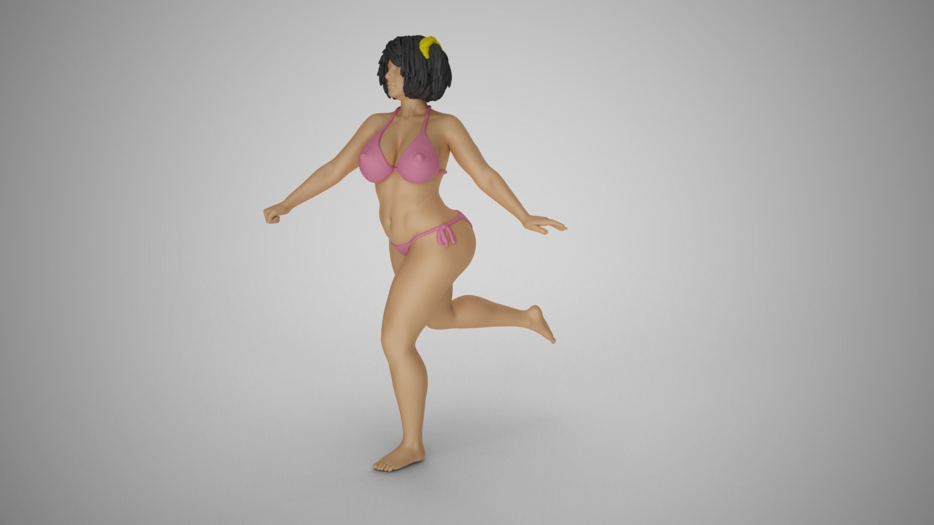 Cute Girl Running 3D print model_9