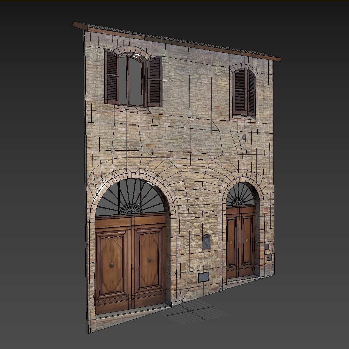 3D Scanned Italian Facade 001 Low-poly 3D model_6