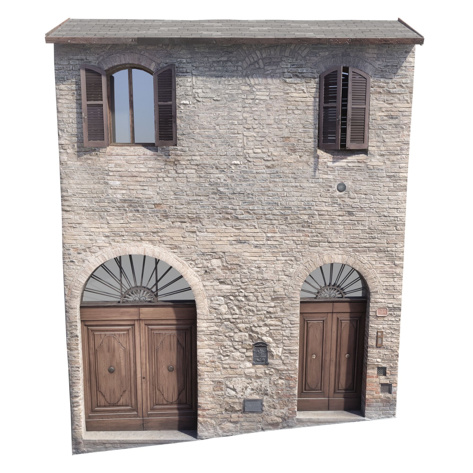 3D Scanned Italian Facade 001 Low-poly 3D model_3