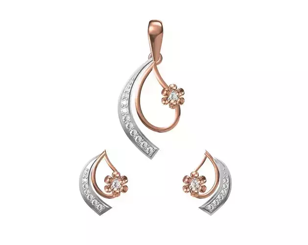 Women Pendant Earrings Set STL JCD Details