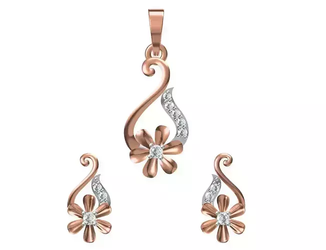 Women Pendant Earrings Set STL JCD Details