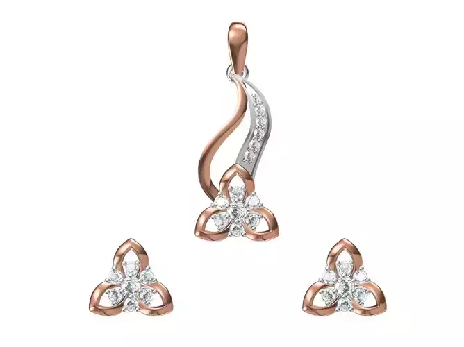 Women Pendant Earrings Set STL JCD Details