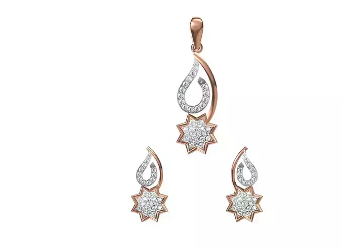 Women Pendant Earrings Set STL JCD Details