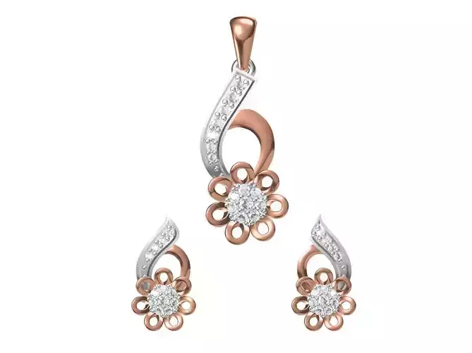 Women Pendant Earrings Set STL JCD Details