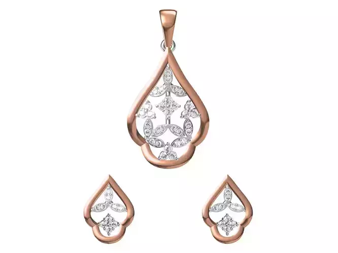 Women Pendant Earrings Set STL JCD Details