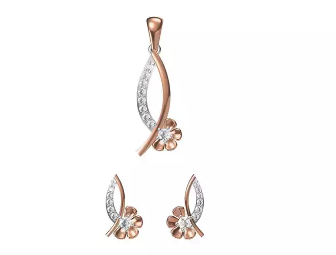 Women Pendant Earrings Set STL JCD Details