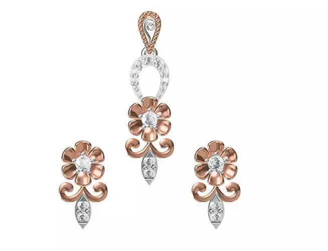 Women Pendant Earrings Set STL JCD Details
