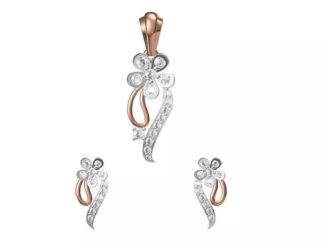 Women Pendant Earrings Set STL JCD Details