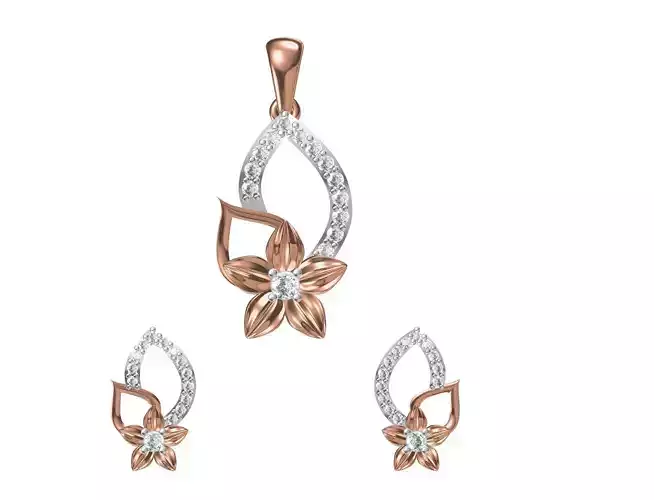 Women Pendant Earrings Set STL JCD Details
