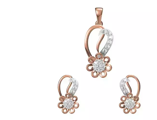 Women Pendant Earrings Set STL JCD Details