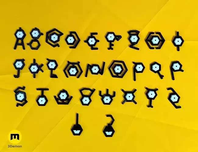 Unown Alphabet Low Poly Pokemon